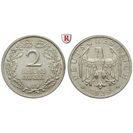Weimarer Republik, 2 Reichsmark 1926, Kursmünze, A, vz, J. 320