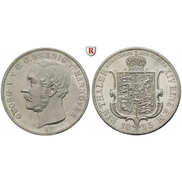 Braunschweig, Königreich Hannover, Georg V., Ausbeutetaler 1855, vz-st