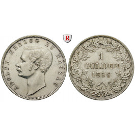 Nassau, Herzogtum Nassau, Adolph, Gulden 1856, vz+