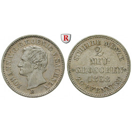 Sachsen, Königreich Sachsen, Johann, 2 Neugroschen 1868, vz