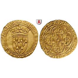 Frankreich, Charles VI., Ecu d´or à la couronne o.J., vz