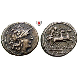 Römische Republik, C. Maianius, Denar 153 v.Chr., ss+