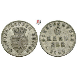Hessen, Hessen-Darmstadt, Ludwig II., 6 Kreuzer 1835, ss