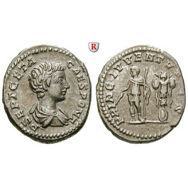 Römische Kaiserzeit, Geta, Caesar, Denar 199-202, ss-vz