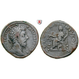 Römische Kaiserzeit, Marcus Aurelius, Sesterz 169-170, ss