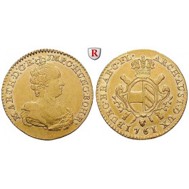 Römisch Deutsches Reich, Maria Theresia, 2 Souverain d´or 1761, ss+