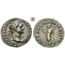 Römische Kaiserzeit, Domitianus, Denar 95-96, f.vz