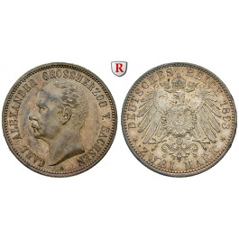 Deutsches Kaiserreich, Sachsen-Weimar-Eisenach, Carl Alexander, 2 Mark 1898, Zum 80. Geburtstag, A, vz, J. 156