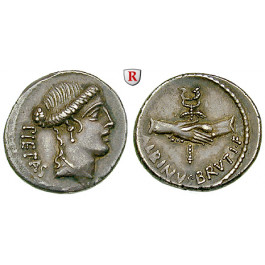 Römische Republik, D. Iunius Brutus Albinus, Denar 48 v.Chr., vz