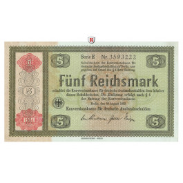 Konversionskasse für Auslandsschulden, 5 Reichsmark 1934, I, Rb. 708a