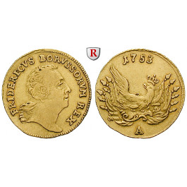 Brandenburg-Preussen, Königreich Preussen, Friedrich II., 1/2 Friedrichs d`or 1753, ss+