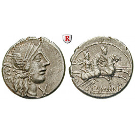 Römische Republik, Q. Minucius Rufus, Denar 122 v.Chr., ss-vz