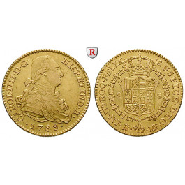 Spanien, Carlos IV., 2 Escudos 1789, ss-vz