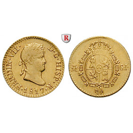 Spanien, Ferdinand VII., 1/2 Escudo 1817, ss-vz/ss