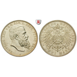 Deutsches Kaiserreich, Reuss-Greiz, Heinrich XXII., 2 Mark 1899, A, vz/vz-st, J. 118