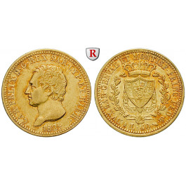 Italien, Königreich Sardinien, Carlo Felice, 40 Lire 1825, ss-vz/vz