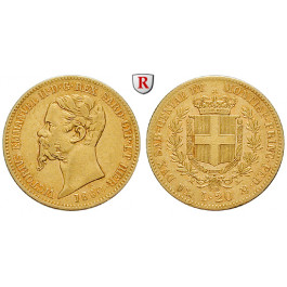 Italien, Königreich Sardinien, Vittorio Emanuele II., 20 Lire 1860, 5,81 g fein, ss