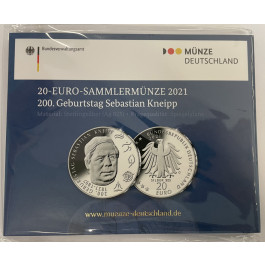 Bundesrepublik Deutschland, 20 Euro 2021, 200. Geburtstag S. Kneipp, PP