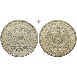 Deutsches Kaiserreich, Lübeck, 5 Mark 1913, A, f.vz/vz+, J. 83