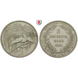 Nebengebiete, Deutsch-Neuguinea, 2 Neu-Guinea Mark 1894, Paradiesvogel, A, ss-vz, J. 706