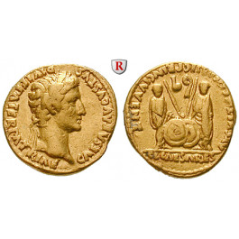 Römische Kaiserzeit, Augustus, Aureus 2-1 v.Chr., ss-vz