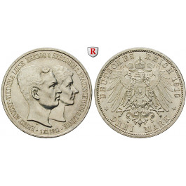 Deutsches Kaiserreich, Braunschweig, Ernst August, 3 Mark 1915, mit Lüneburg, A, vz/vz+, J. 57