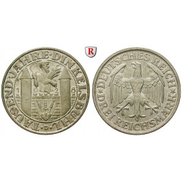 Weimarer Republik, 3 Reichsmark 1928, Dinkelsbühl, D, f.st, J. 334