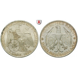 Weimarer Republik, 3 Reichsmark 1929, Waldeck, A, vz, J. 337