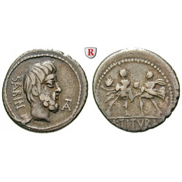 Römische Republik, L. Titurius Sabinus, Denar 89 v.Chr., ss+