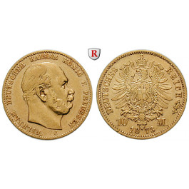 Deutsches Kaiserreich, Preussen, Wilhelm I., 10 Mark 1873, C, ss+, J. 242