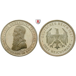 Weimarer Republik, 3 Reichsmark 1927, Uni Tübingen, F, PP, J. 328