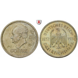 Weimarer Republik, 3 Reichsmark 1932, Goethe, A, PP, J. 350