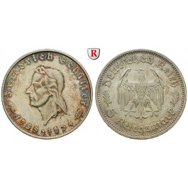 Drittes Reich, 5 Reichsmark 1934, Schiller, F, f.vz/vz-st, J. 359
