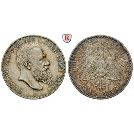 Deutsches Kaiserreich, Reuss-Greiz, Heinrich XXII., 2 Mark 1899, A, ss-vz, J. 118