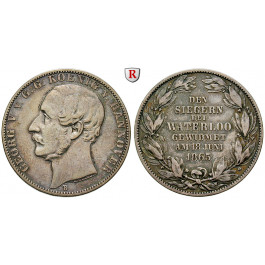 Braunschweig, Königreich Hannover, Georg V., Siegestaler 1865, ss