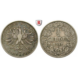 Frankfurt, Stadt, 1/2 Gulden 1847, ss