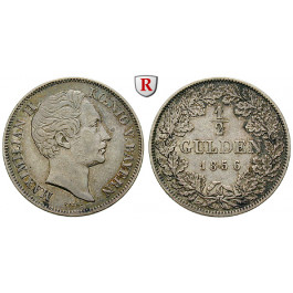 Bayern, Königreich, Maximilian II., 1/2 Gulden 1856, ss