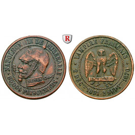 Frankreich, Napoleon III., Bronzemedaille 1870, ss+