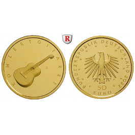 Bundesrepublik Deutschland, 50 Euro 2022, Konzertgitarre, nach unserer Wahl, D-J, 7,78 g fein, st