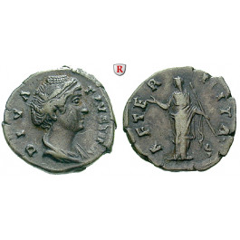 Römische Kaiserzeit, Faustina I., Frau des Antoninus Pius, Denar nach 141, ss+