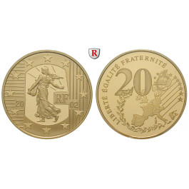 Frankreich, V. Republik, 20 Euro 2002, 15,64 g fein, PP