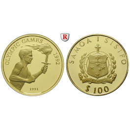 Westsamoa, 100 Tala 1991, 6,66 g fein, PP