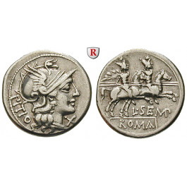 Römische Republik, L. Sempronius Pitio, Denar 148 v.Chr., ss-vz