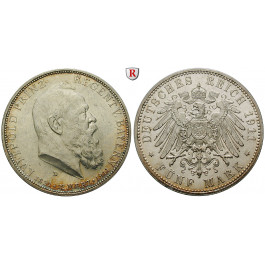 Deutsches Kaiserreich, Bayern, Luitpold, Prinzregent, 5 Mark 1911, 90. Geburtstag, D, f.vz/vz-st, J. 50