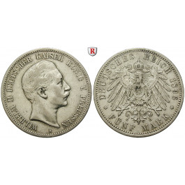 Deutsches Kaiserreich, Preussen, Wilhelm II., 5 Mark 1896, A, ss, J. 104