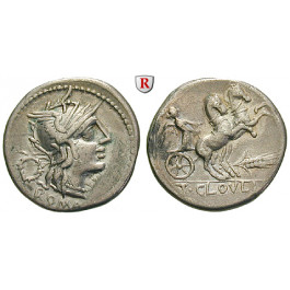 Römische Republik, T. Cloulius, Denar 128 v. Chr., ss-vz