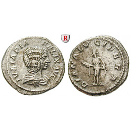 Römische Kaiserzeit, Julia Domna, Frau des Septimius Severus, Denar um 214, ss+