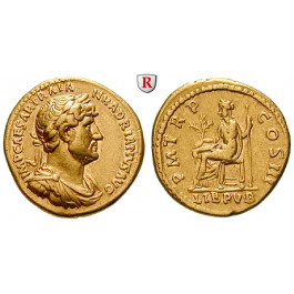 Römische Kaiserzeit, Hadrianus, Aureus 119-122, vz/ss-vz
