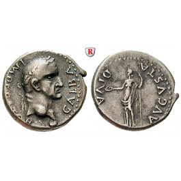 Römische Kaiserzeit, Galba, Denar April-Dez. 68, ss-vz