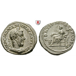 Römische Kaiserzeit, Macrinus, Denar Apr.-Dez. 217, vz-st/vz
